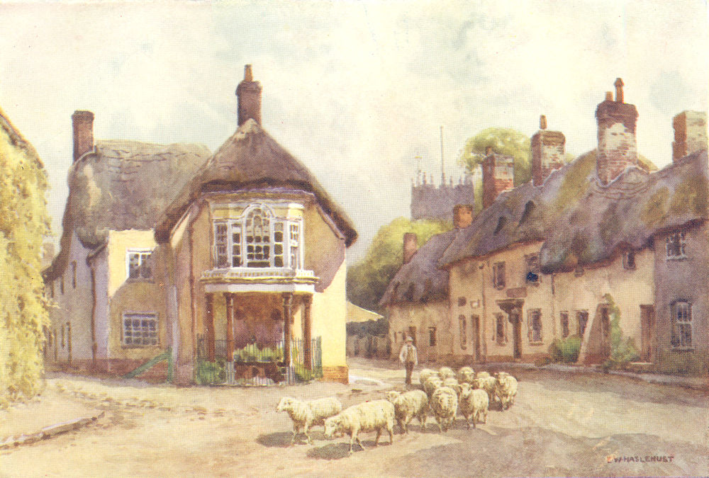 Puddletown. Dorset. By Ernest Haslehust 1920 old antique vintage print picture